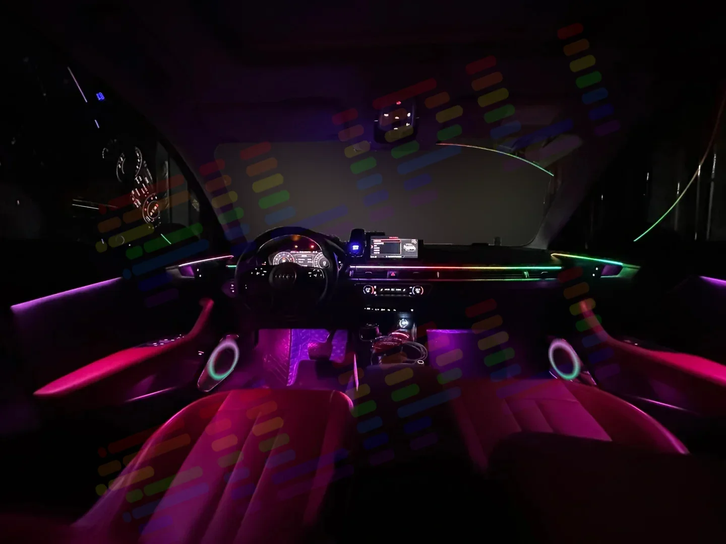 شريط LED داخلي للسيارة مع 64 لونًا ميزات تعديل وضع الإضاءة المتعددة لسيارة Toyota Camry 5 2001 2002 2003 2004 2005 2006