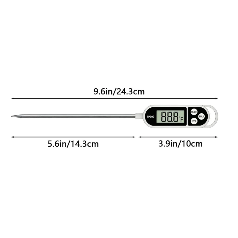 Instant Read Thermometer with Long Probe Kitchen Cooking Food Candy Waterproof Digital Thermometer for BBQ Water Milk Yogurt Liq