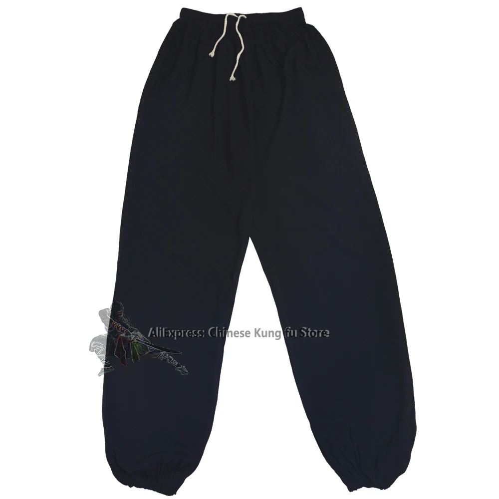 Dzieci Dorośli Bawełniane spodnie Kung fu Tai chi Sztuki walki Wing Chun Czarno-białe spodnie Wushu