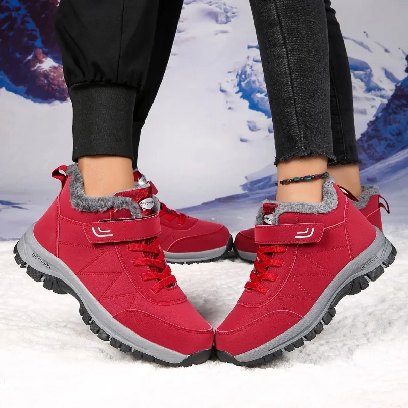 

Unisex Snow Boots Women Shoes Warm Comfortable Short Boots Outdoor Platform Shoes Men's Boots Plush Winter Men's Cotton Shoes