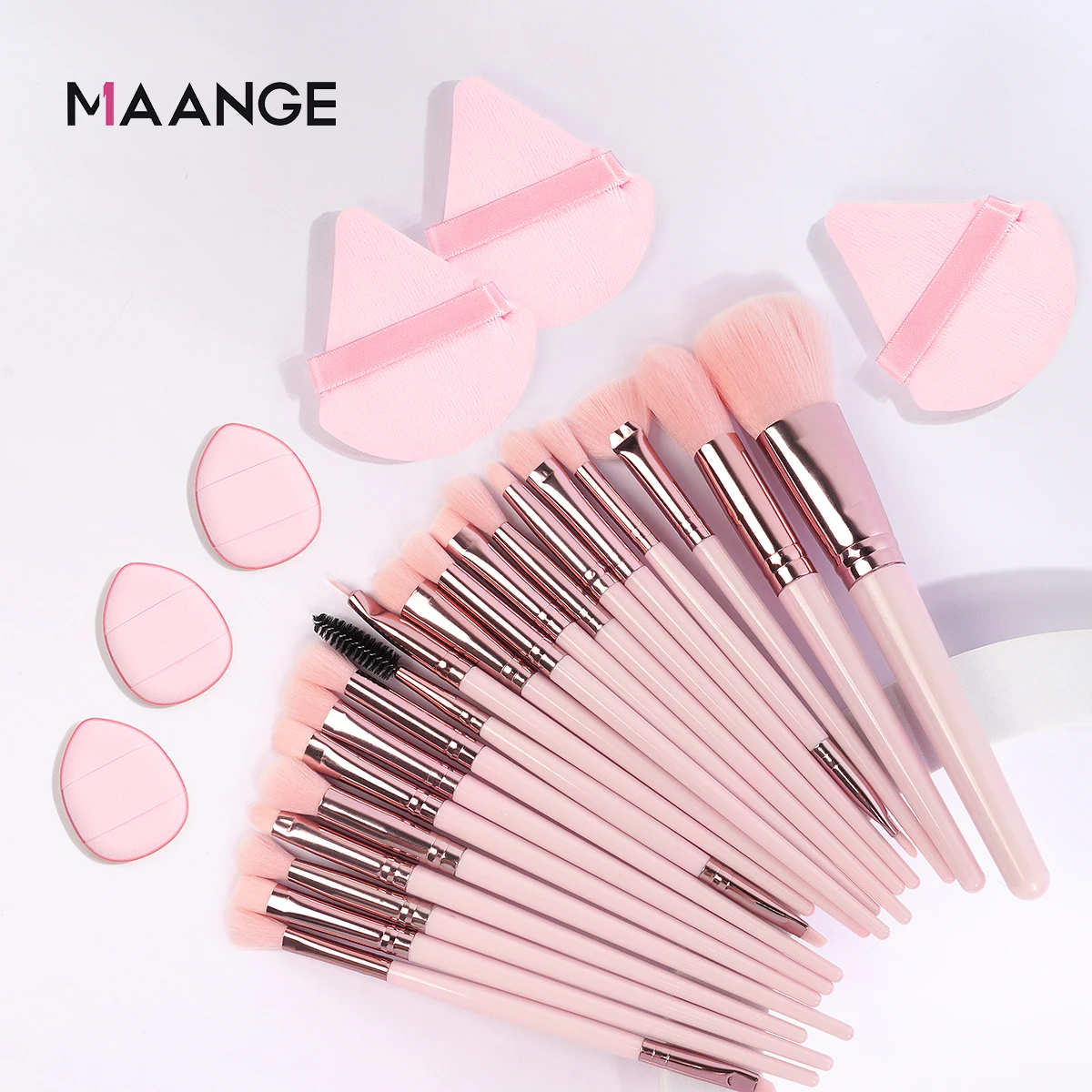 

MAANGE 26PCS Professional Makeup Tools Kit 20PCS Makeup Brush with 6PCS Powder Puff for Foundation Concealer Blush Blending