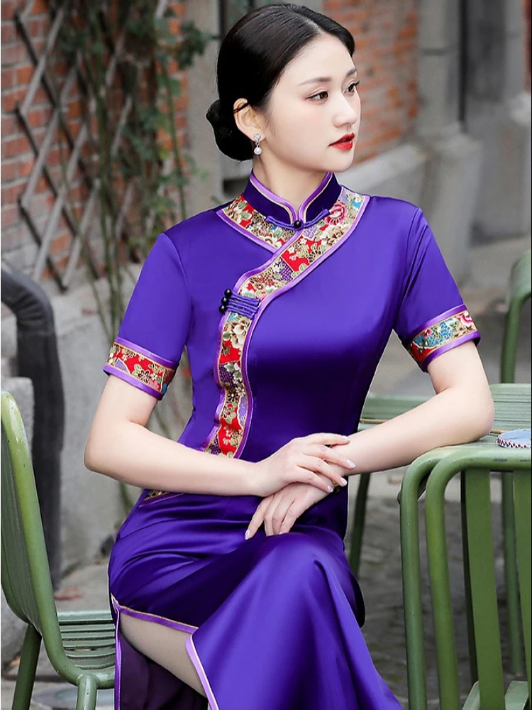 

Ele Long Dr Stage Performance owstopper Slimming Vintage Sle High Slit ort Sve Color Maternit...