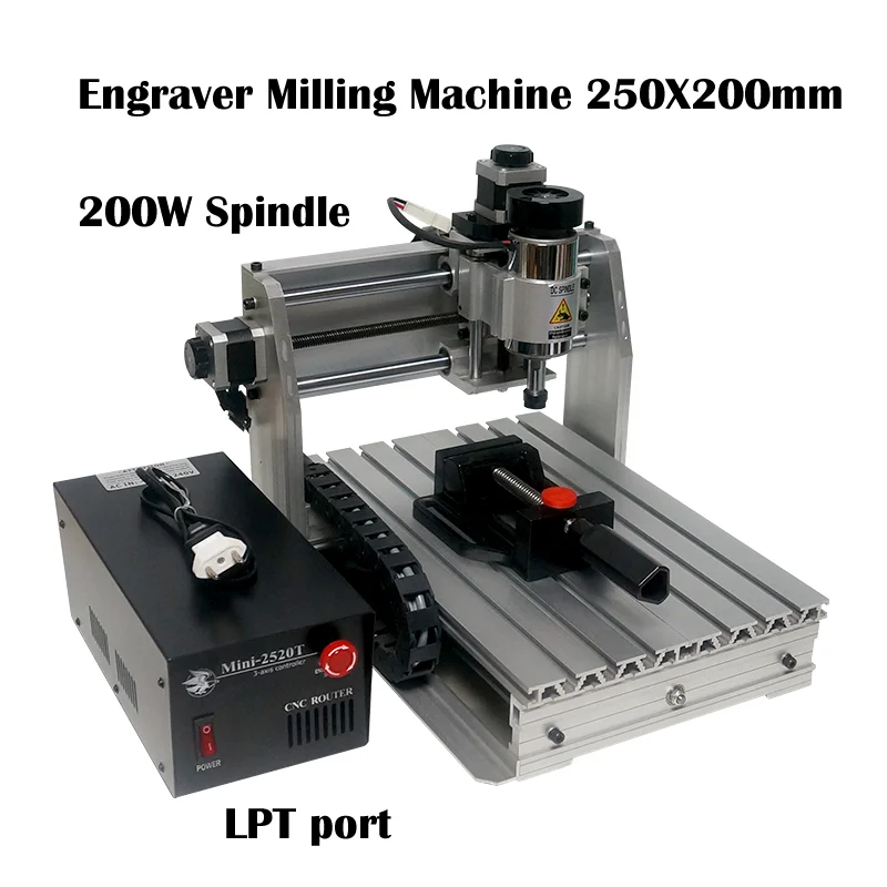 

Мини-роутер гравер фрезерный станок 2520T 3 оси LPT порт 200 Вт Шпиндельный двигатель