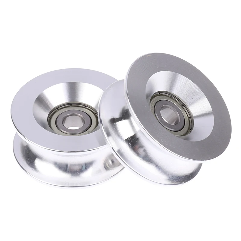 New 1Pcs U 10*60*25mM U Type High Loading Aluminum Bearing Roller Guide Wheel 6200 Bearing Moving Pulley Rubber Roller