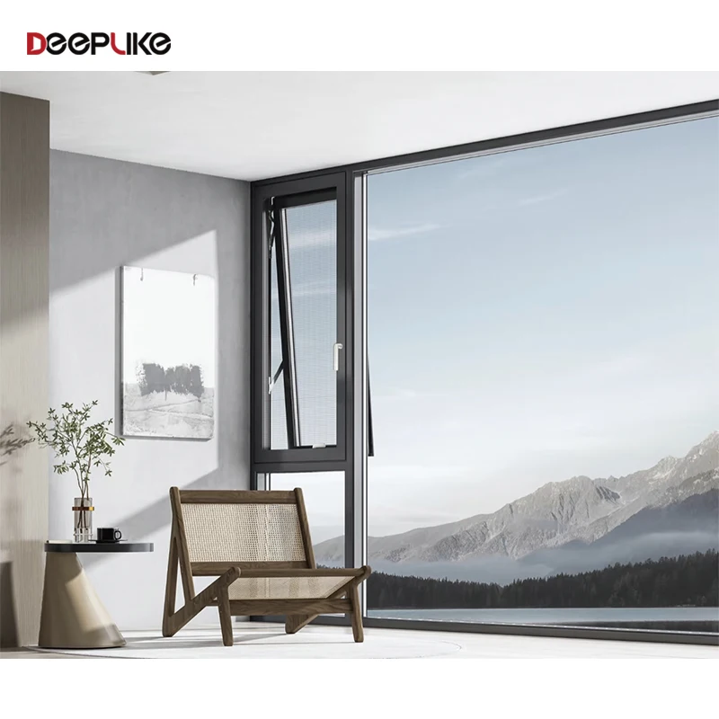 Commercial Bathroom Villa Aluminum Alloy Casement Replacement Soundproof Thermal Break Balcony Swing Windows