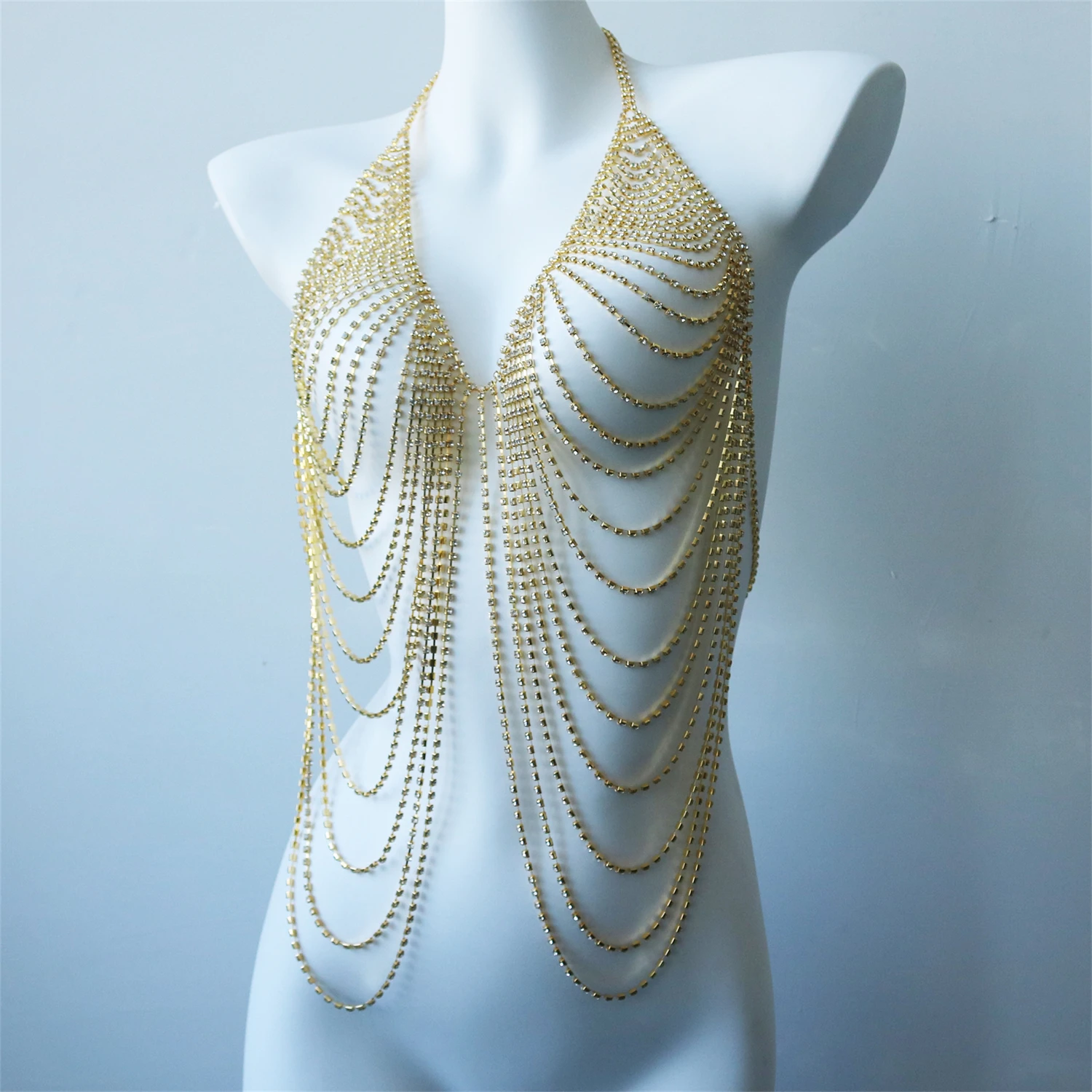 Women's Multi-Layer Chest Chain Body Jewelry (Bra-Style), Sexy Nightclub Body Chain, Stylish & Minimalist Party Upper Body Chain view 5