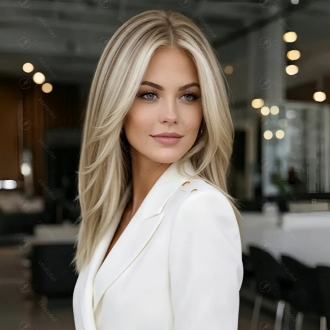 Natural  24Inch Straight Glueless Women HD Lace Highlight Blond Front Wig Hair Pre Plucked Transparent Lace Hair Wig