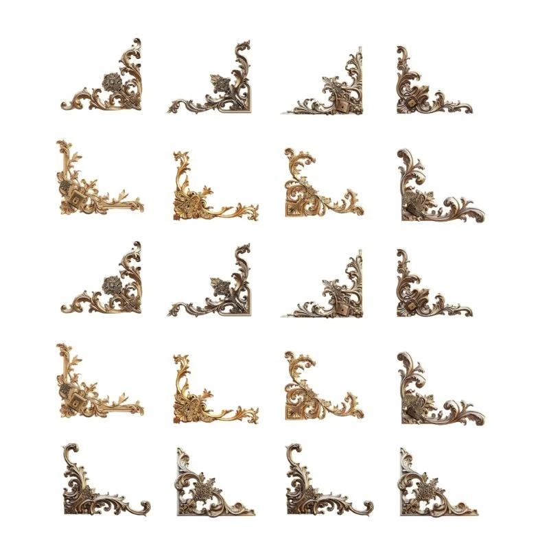 DXAB 20PCS Vintage Hollowed Corner Sticker Journ