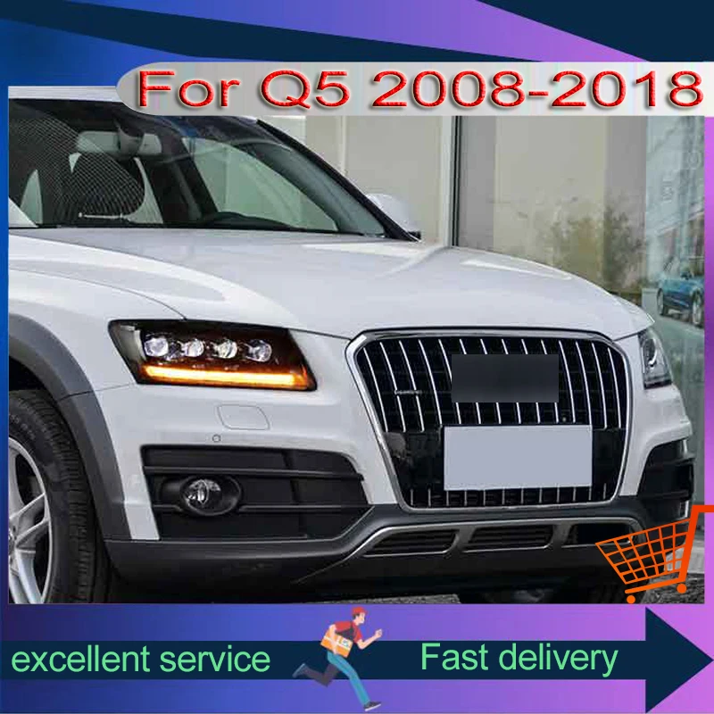 

Auto Headlight For Audi Q5 2008-2018 Crystal Matrix Front Lamp Modified Assembly LED A Touch Of Blue Dynamic Turn Signal Light