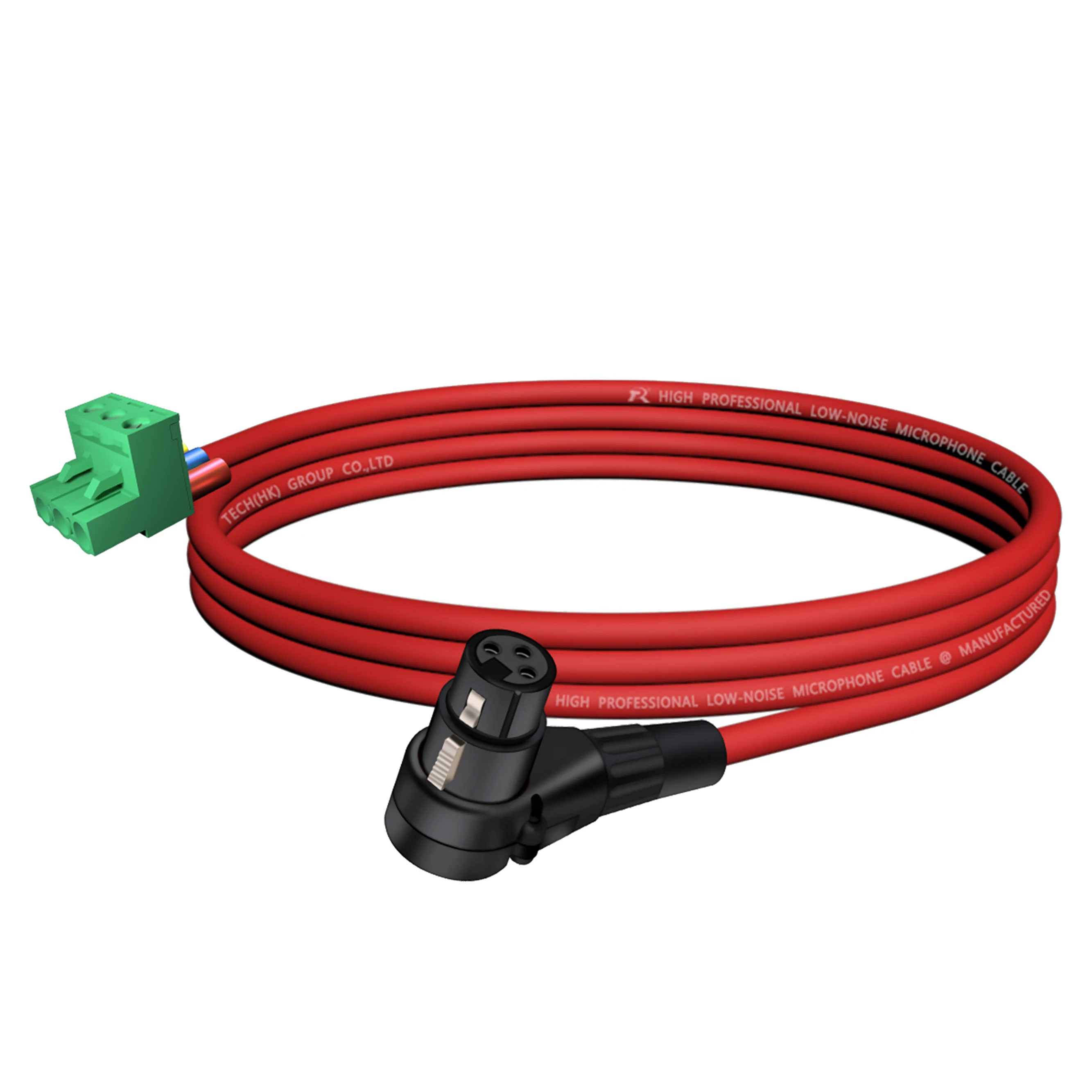 Rechtwinkliges XLR 3-Pin Stecker/Buchse auf grünes 3-Pin PCB Schraubklemmenadapterkabel, 3-adriges XLR-Mikrofonkabel für Lautsprecher – Detail 7