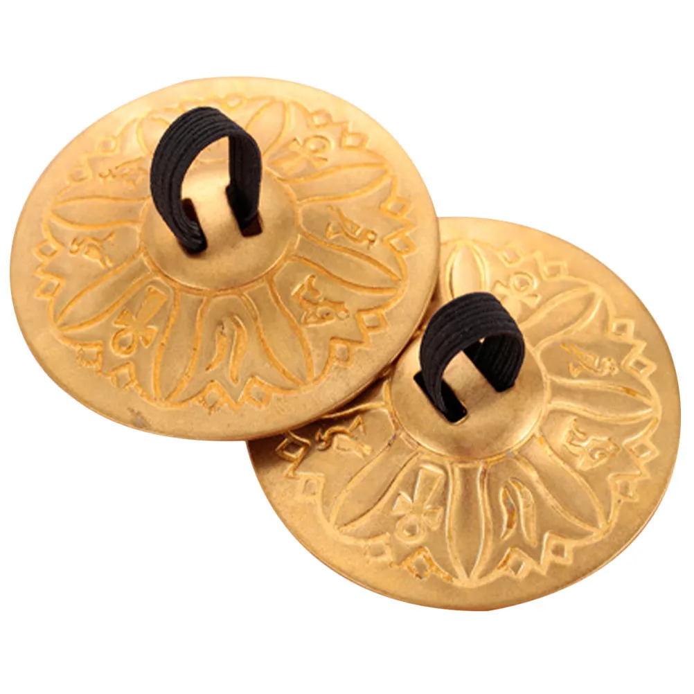 1Pair Lightweight Small Finger Cymbals Copper Alloy for Dancing Props Performance Percussion Musical Instrument Crisp Melody