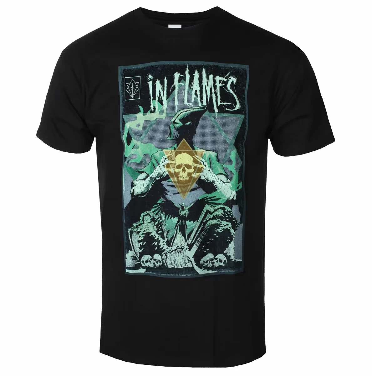 In Flames - Flame Art Pattern Melodic Death Metal Band T-shirt Casual Street Style Cotton T-shirt fo