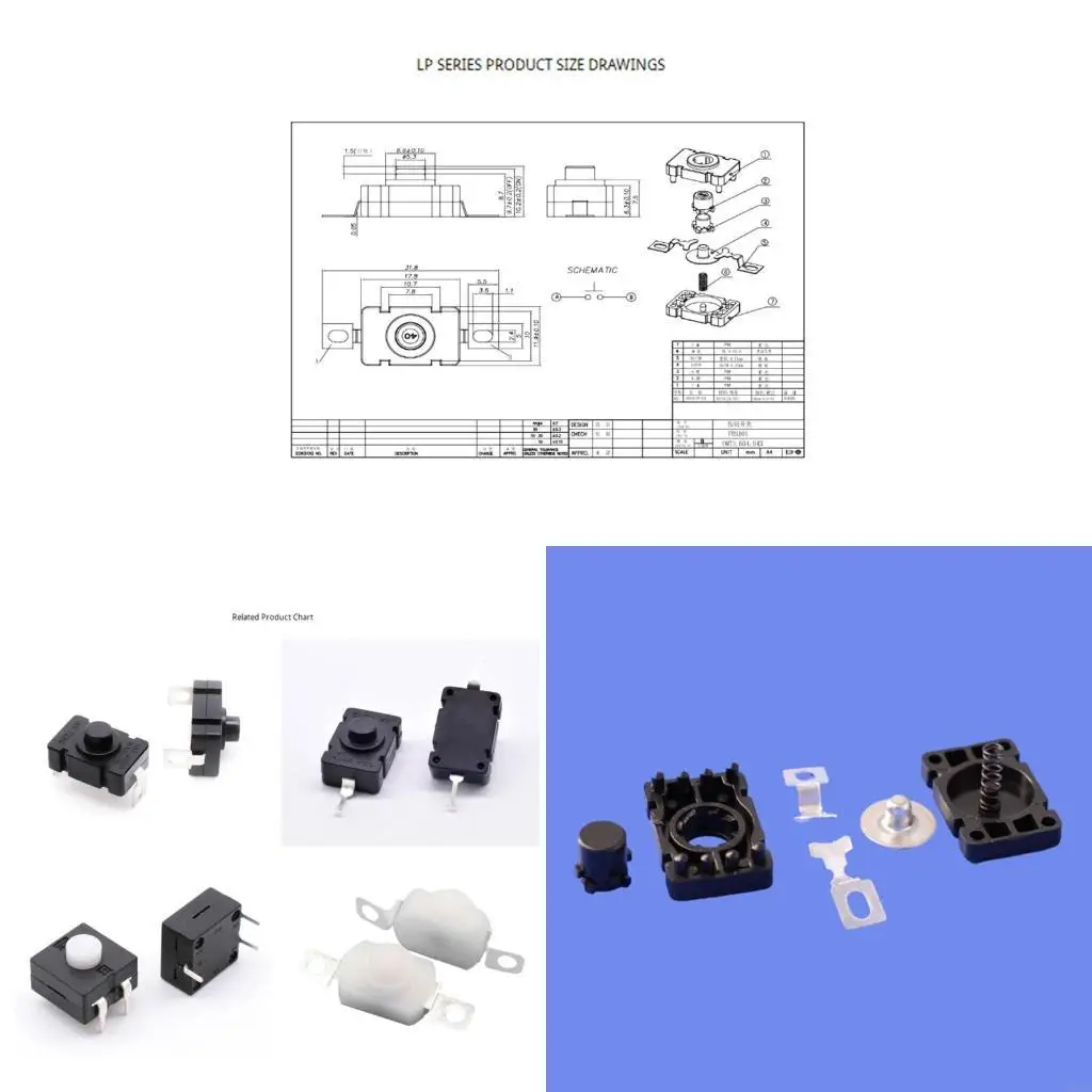 M6CB 10 Pieces Mini torches Flashlight Push Button switches DIY Electronic switches