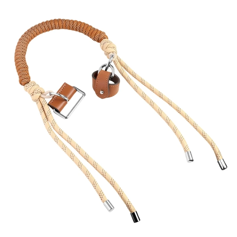 X5XA Bag Strap Converter Set with Removable Closures, Brown and Braided Cord, and Silver-Tone Hardware for No-Sew