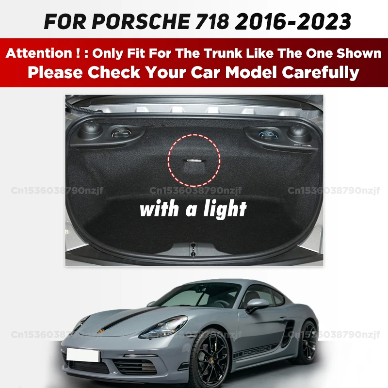 For Porsche 718 2016-2023 22 21 20 19 18 17 3D Car Trunk Mat Cargo Liner Carpet Interior Accessories Cover