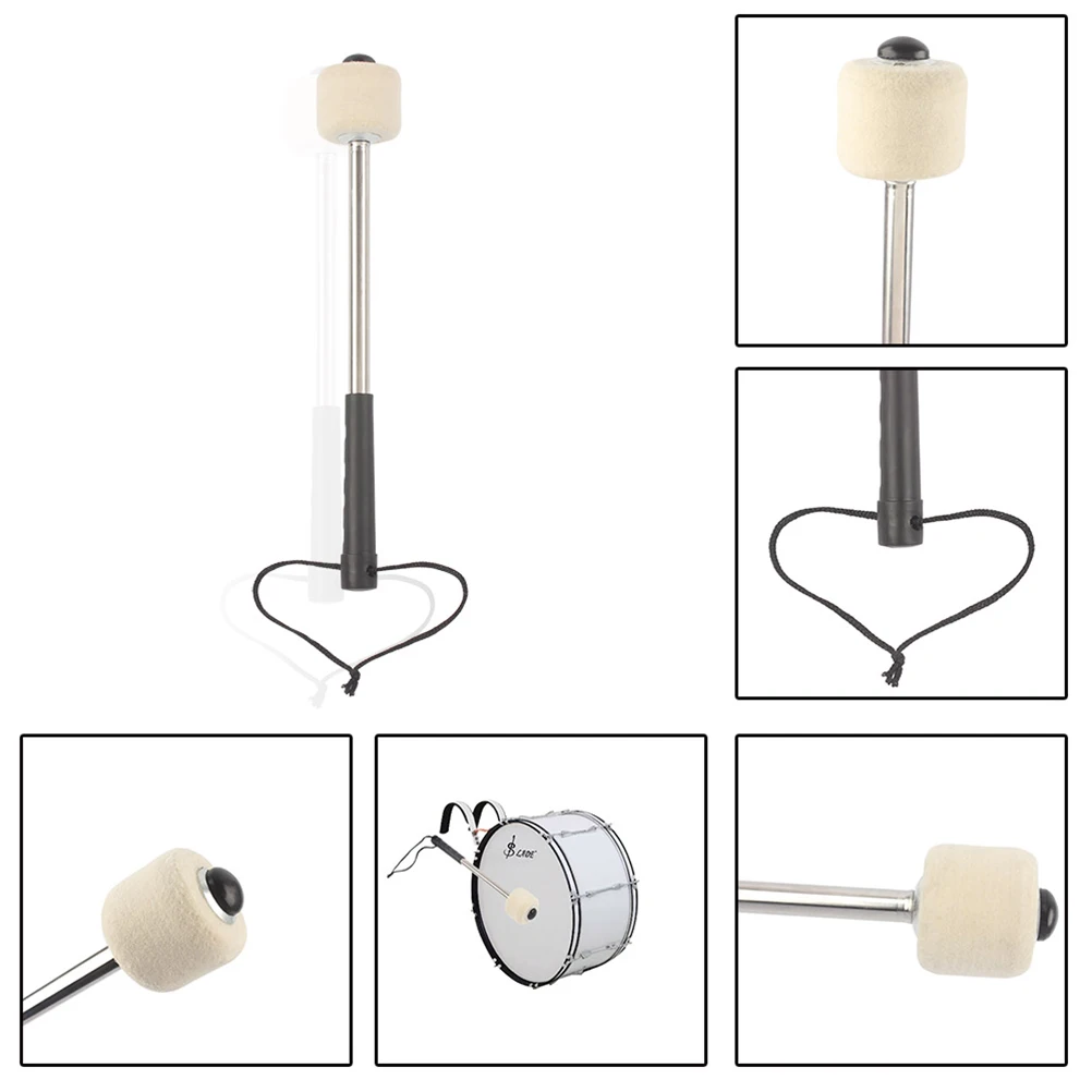 

1Pc Snare Drum Mallet Drum Stick for Percussion Instrument Wool Felt Head Plastic Handle Drumsticks Accessories (White)