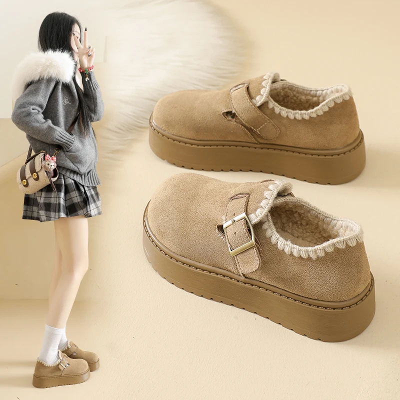 

Fashionable retro winter fleece-lined warm casual women's shoes, outdoor sneakers, MI02