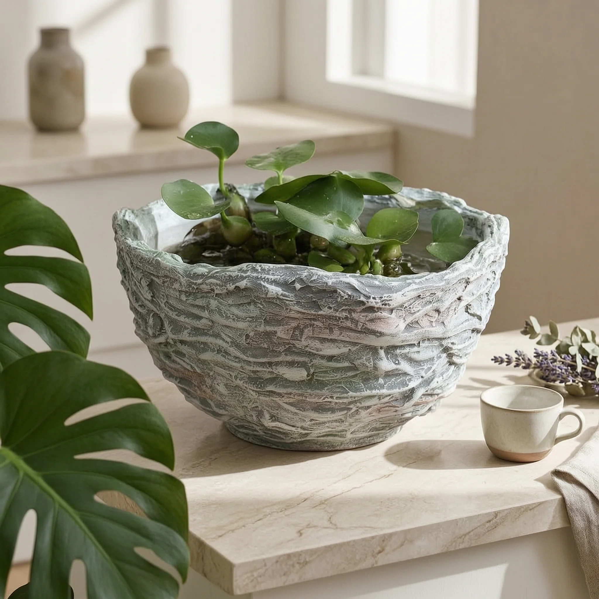 Swan Planter Handmade Swan-Shaped Planter Pot Garden Decor Whimsical Textured Finish for Yard, Patio