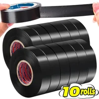 Cinta aislante de PVC, 600V, retardante de llama, impermeable, cinta eléctrica negra, fácil de rasgar para reparación de mazo de cables, herramientas de bricolaje para el hogar