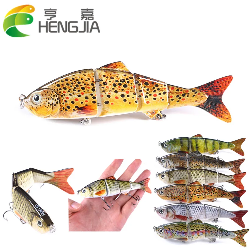 Lures Multi-section Fish 4 Sections 12CM 16.8G Bionic Plastic Hard Bait Vibrating and Swinging To Death Temptation Swimming Bait