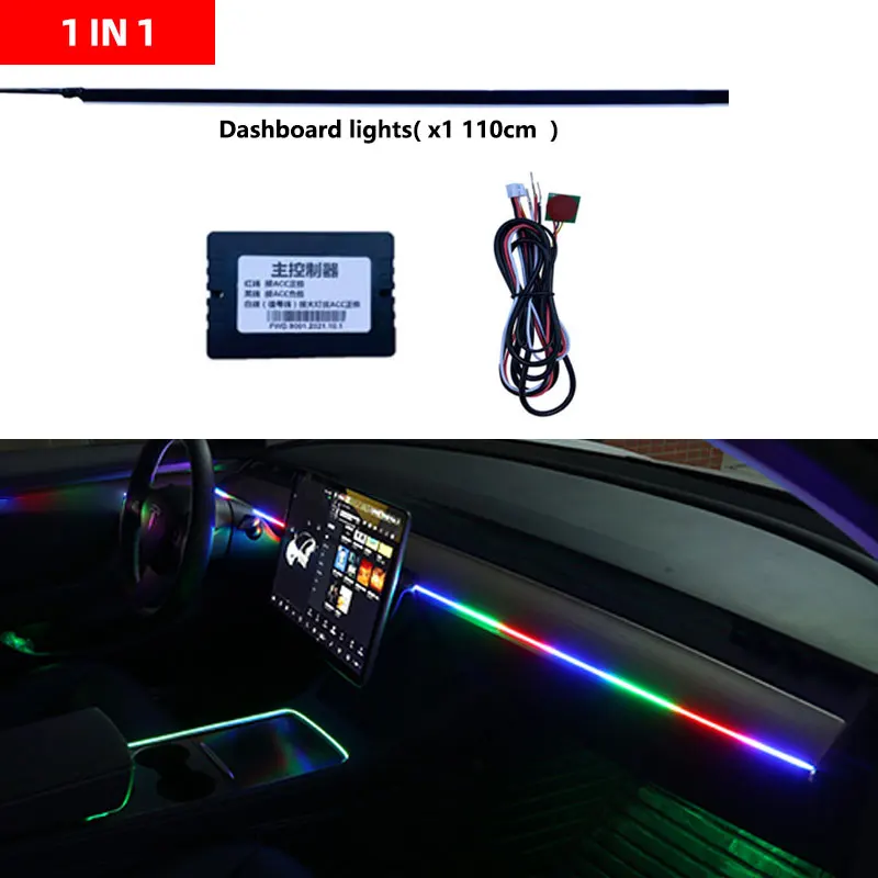 KEVANLY 18in1 Symphony Auto Umgebungslichter RGB Innenumgebungslicht für Auto APP Kontrollleuchte Innendekorativer Atmosphärenstreifen 4