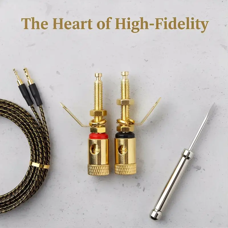 1Pc Speaker Amplifier Binding Posts Gold Plated Push Type DIY Lengthen Terminal for Custom Audio Rack