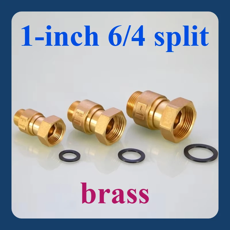 

6/4 water meter check valve vertical household 1-inch brass horizontal check spring one-way valve connector