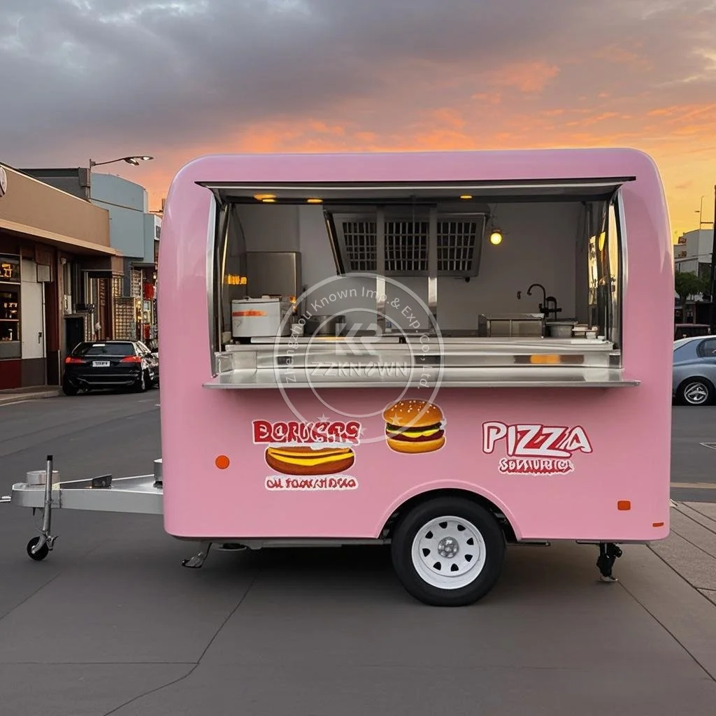 

Stainless Steel Food Trailer With DOT CE Outdoor Mobile Food Cart Ice Cream Coffee Pizza Concession Trailer