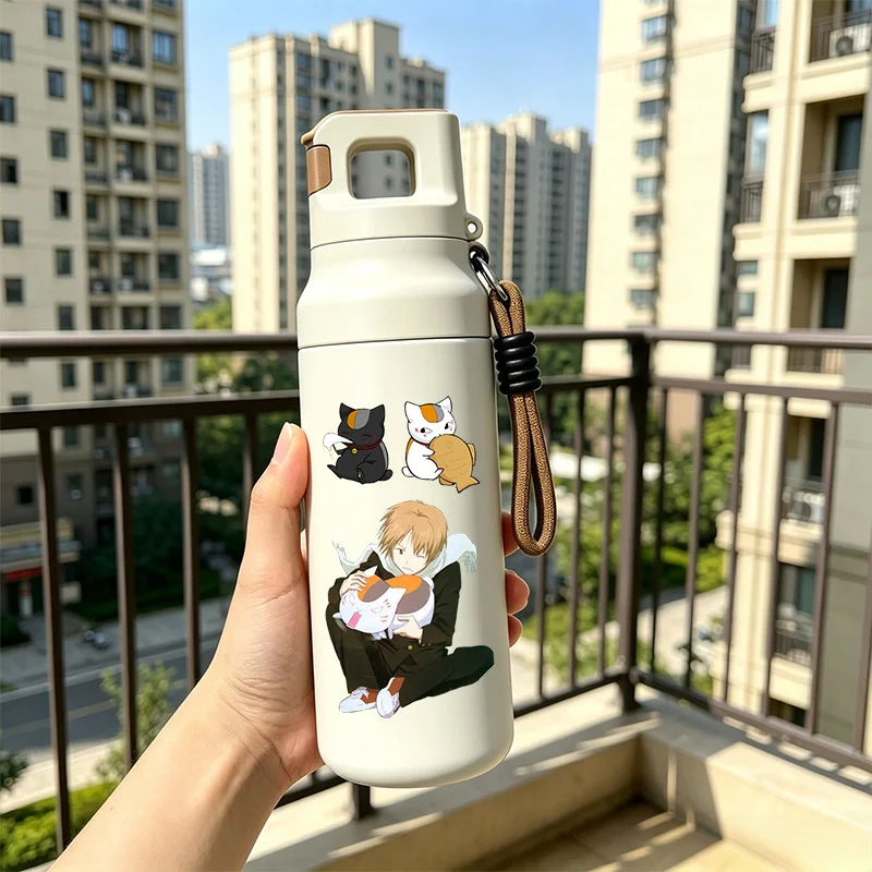 Natsume's Book of Friends 580ml Stainless Steel Vacuum Insulated Thermos Portable Water Bottle with Lanyard Leakproof Anime Gift