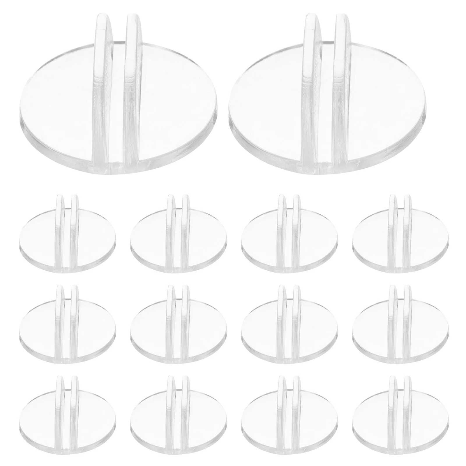 

50Pcs Business Card Holder Desk Organizer Transparent Round Card Stand Non-Slip Base Display Holder for Office Accessories