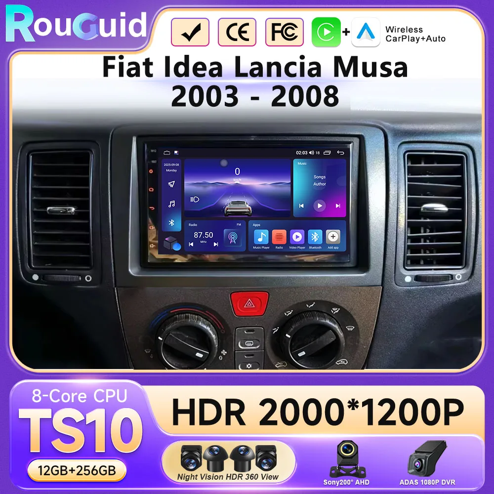 

Автомагнитола Android 16 с Carplay для Fiat Idea Lancia Musa 2003-2008: GPS-навигация, видео, стерео, монитор, Bluetooth (без 2DIN)