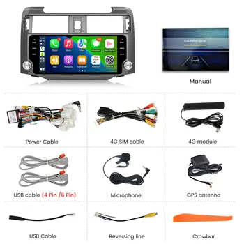 Junsun AI語音車用音響,無線CarPlay,支援蘋果和安卓車載系統,適用於2010-2023年豐田4Runner,附觸控螢幕、藍牙、GPS和FM收音機功能。 12 最佳銷售 CarPlay Junsun - №1