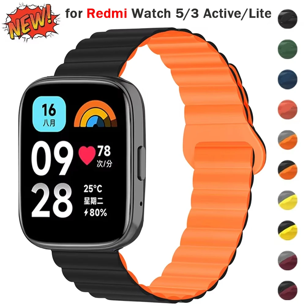 

Силиконовый магнитный ремешок для смарт-часов Redmi Watch 3 Active, спортивный браслет для Redmi Watch 3 Lite correa, аксессуары для смарт-часов