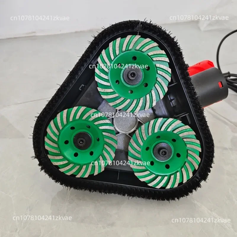 Edging Concrete Cement Floor Renovation Terrazzo Epoxy Hand-Held Three-Head Dust-Free Grinding Machine