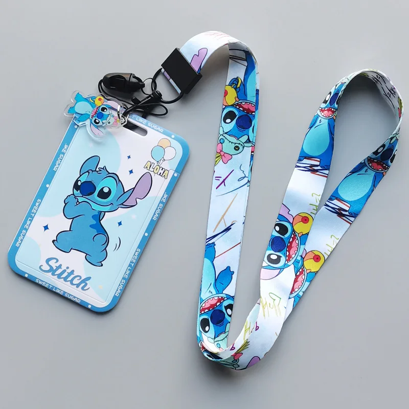 New Stitch Card Wallets Pink Angel Anime Printing Id Card Holders Kawaii Action Figure Kids Toys Credit Card Holder Badge Holder