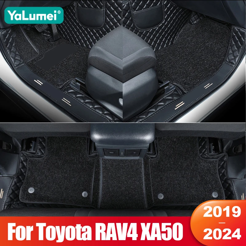 For Toyota RAV4 XA50 2019 2020 2021 2022 2023 2024 Hybrid Custom Made Leather Car Floor Mats Carpets Rugs Foot Pads Accessories