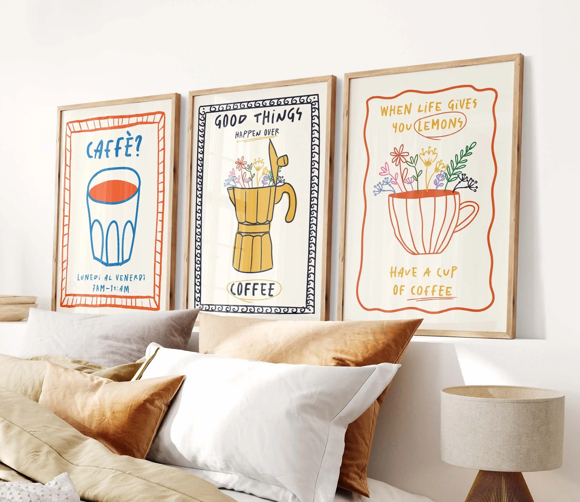 3pcs/set Modern Trendy Coffee Print Posters Unframed Espresso Coffee Bar Wall Art Posters for Kitchen Decorations Gifts