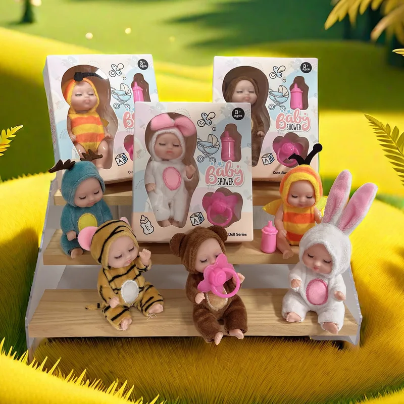 

Baby Shower Cute Sleeping Doll Series Mini Rebirth Doll With Bottle Little Girl Playing Home Children'S Toy Set Box