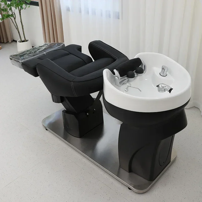 كراسي شامبو فاخرة لصالون الحلاقة مخصصة لسرير رفع كهربائي كراسي شامبو لصالون الشعر Fotel Fryzjerski أثاث سبا QF50SC