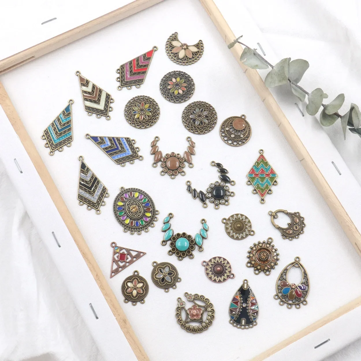 

Enamel Metal Charms Earring Chandelier Connectors Drops Bails Wholesale Lot for Jewelry Making Accessories DIY Findings
