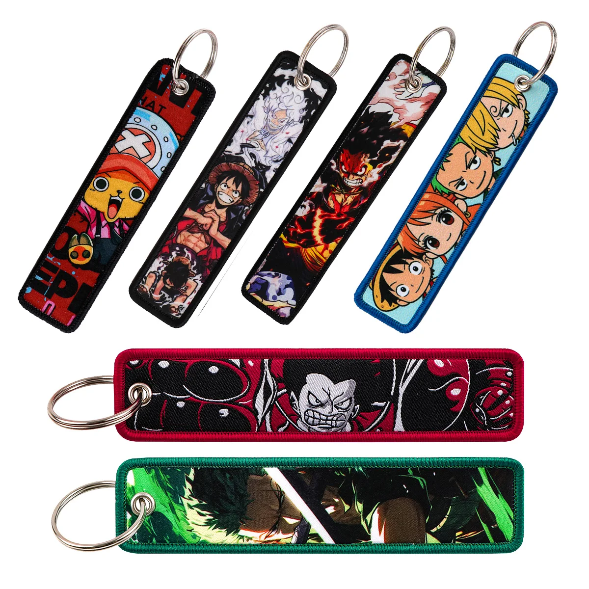 Chaveiros Bordados de Pirata Fofos, Pingentes de Chave Manga, Anéis de Chave Anime para Bolsas, Carros, Presentes para Fãs, Acessórios de Cosplay
