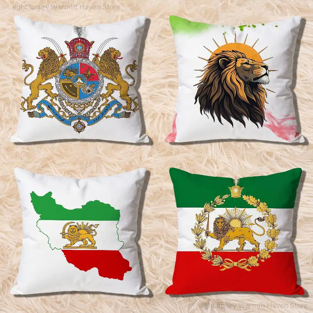 

Imperial Arms of Iran Lion sun Pillow Cases for Bedroom Living Room Sofa Home Decor Polyester Cushion Cover with Zipper