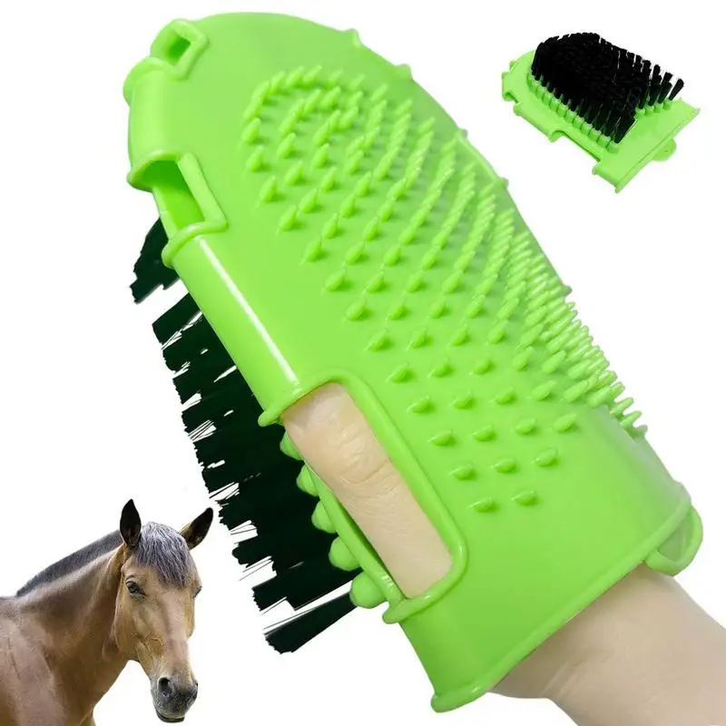 

Horse Brushes for Grooming Dense Bristle Handheld Horse Washing Brush Versatile Grooming Tool for Bathing Washing Shedding