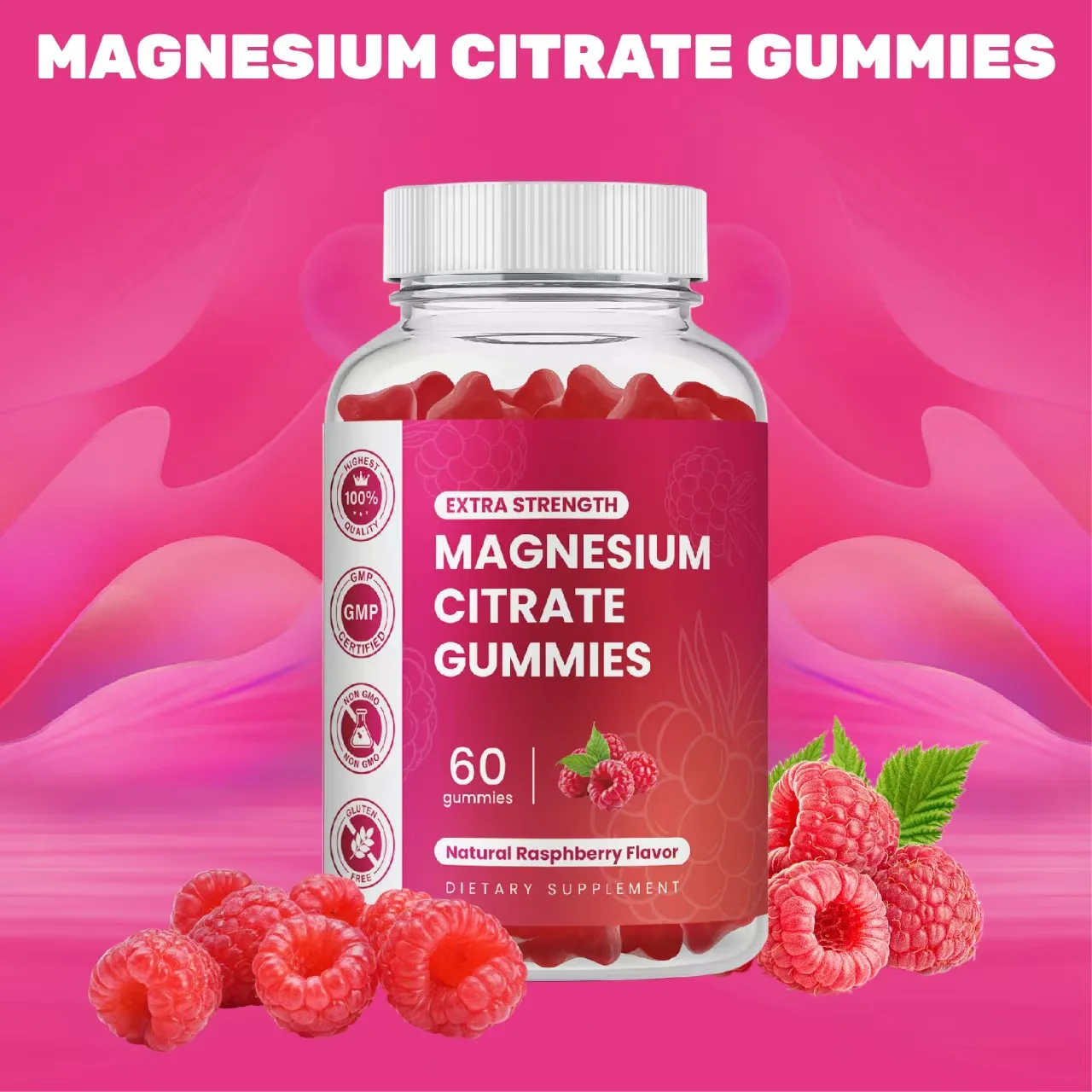 Magnesium Citrate Soft Candy Cranberry Flavor Supplements Nutrition Promotes Digestion Relieves Constipation Relieves Fatigue