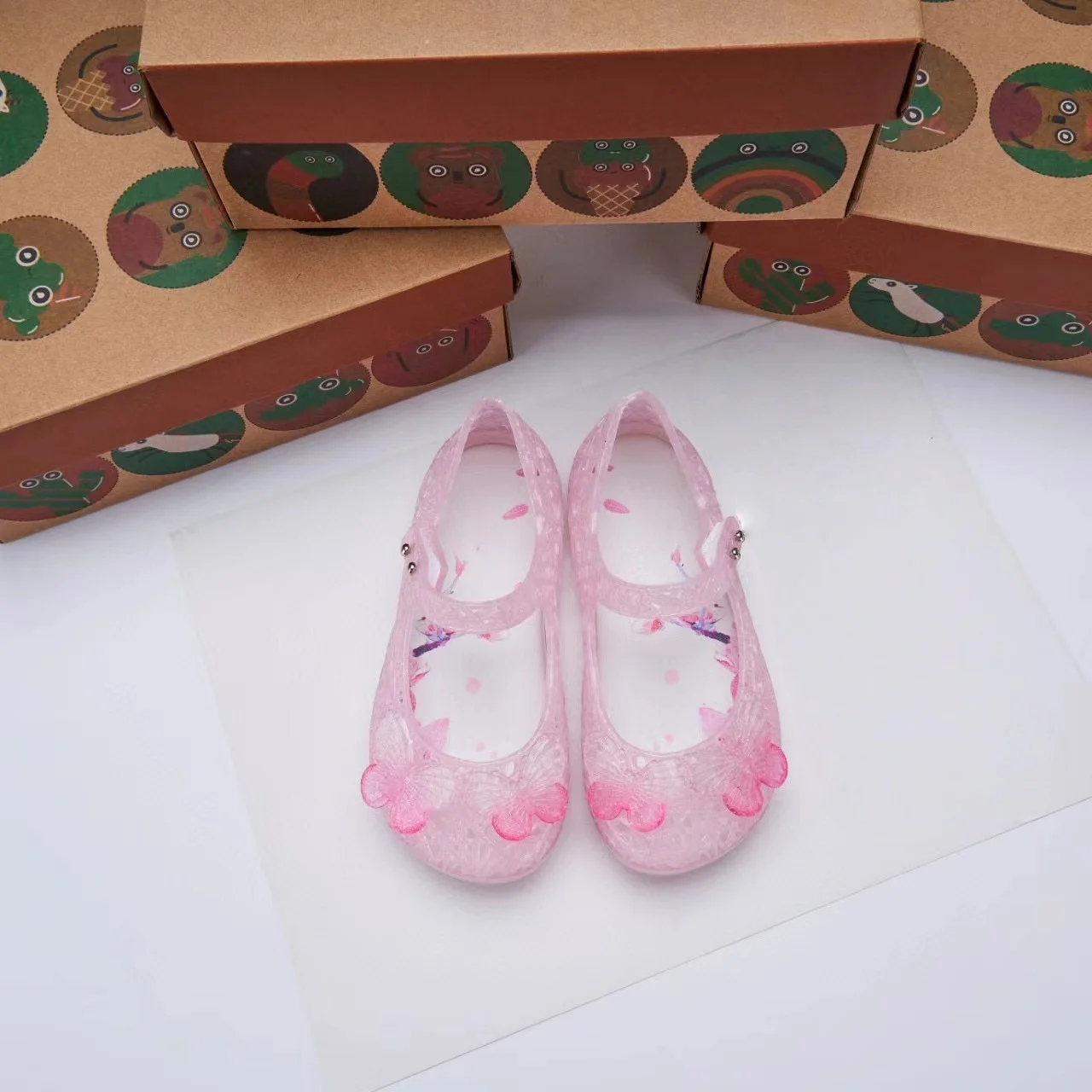 

Brazil Mini Brand Children Girls Bird Nest Sandals Fairy Summer Jelly Shoes Kids Pricness Butterfly Fragrant Beach Shoes HMI208