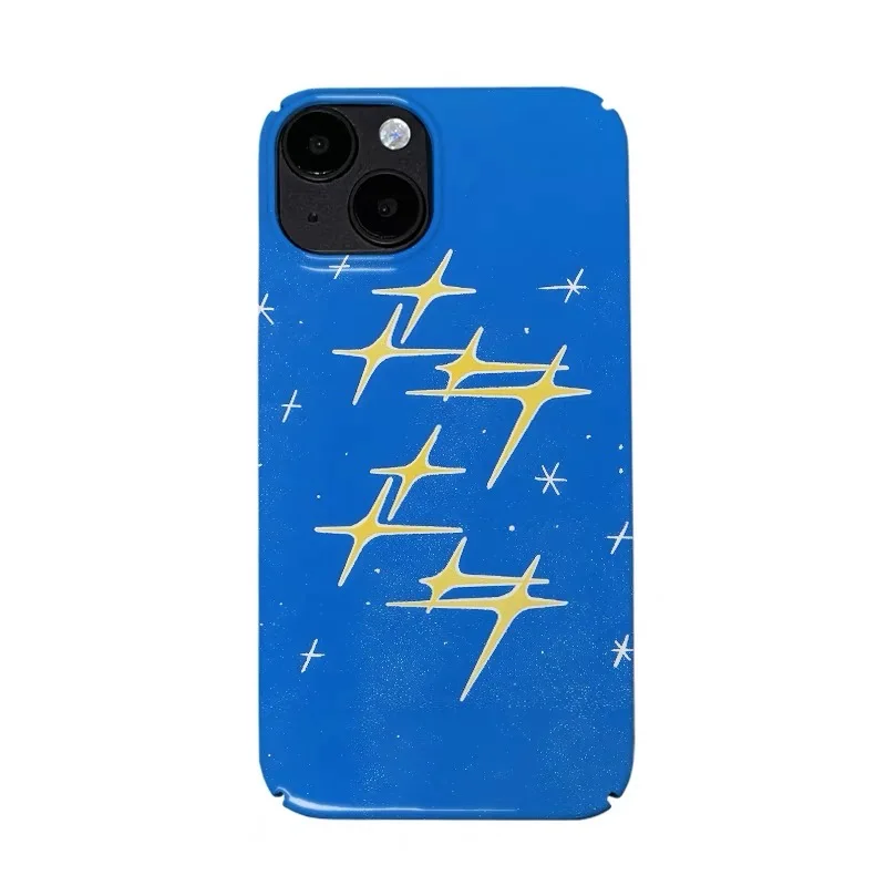 

Ins Sparkling Blue Star Art Case for IPhone 16E 15 14 13 Pro Max 12 Mini 11 Pro Plus XR XS Shockproof Protective Hard PC Cover