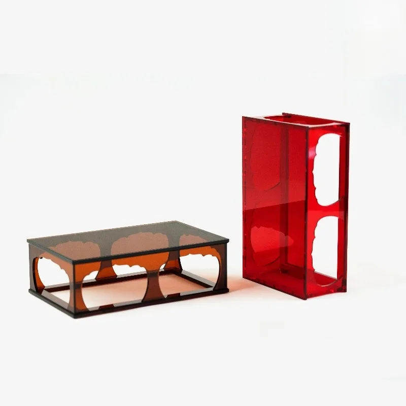 Tang Dynasty Style Arch Pedestal Stand - Acrylic Display Base for Vase Bonsai Sculpture, Rectangular Home Decor Art Furniture