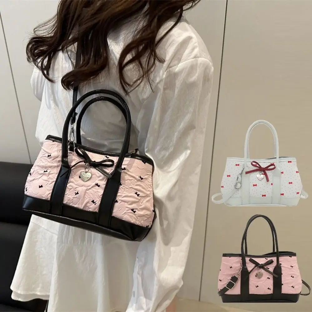 

Ins Style Stylish Bow Shoulder Bag Casual Sweet Bowknot Bucket Bag Adjustable Strap Leisure Women's Handbags Daily