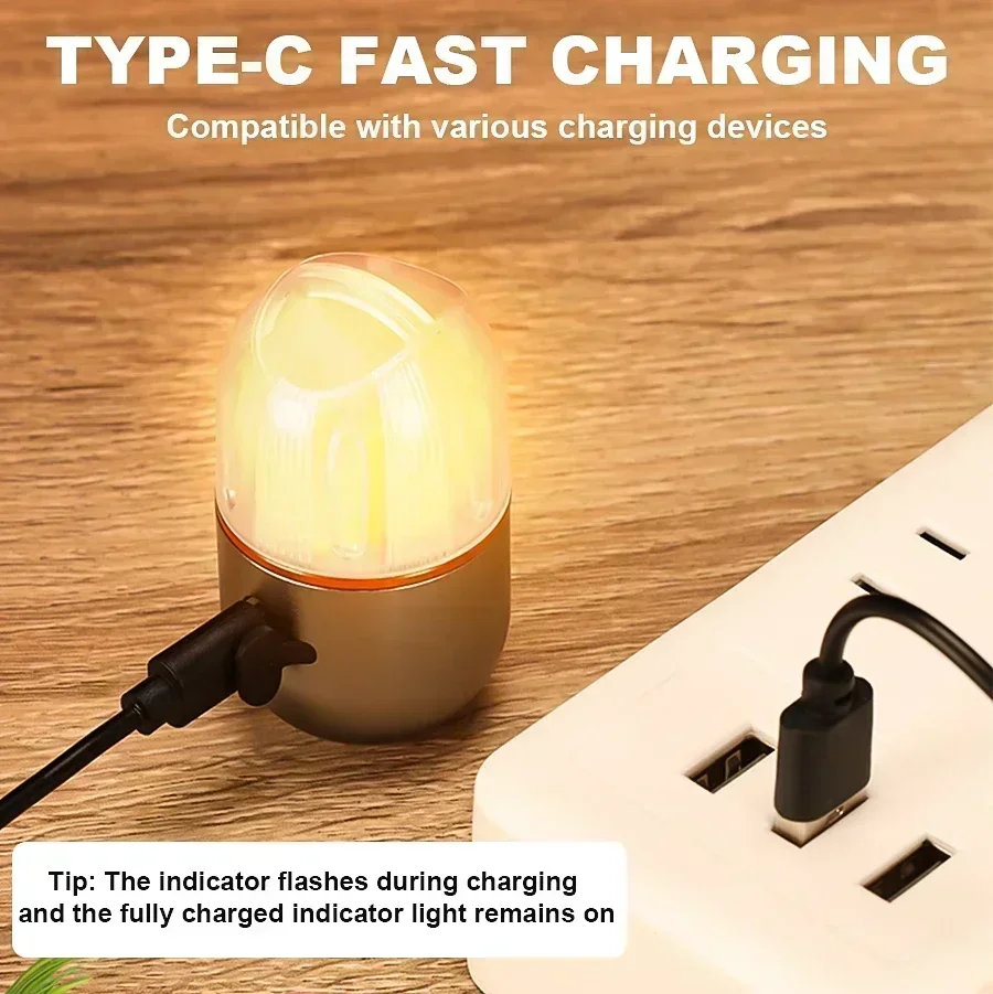 Krachtige Mini LED-kampeerlamp met Power Display Magnetische haak Ingebouwde batterij Lantaarn USB oplaadbare tenthanglamp