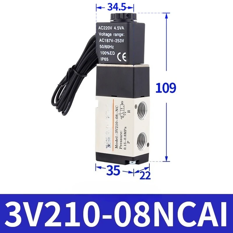 

Electromagnetic Valve Assembly 3V210-08NC DC24V 3V310-10